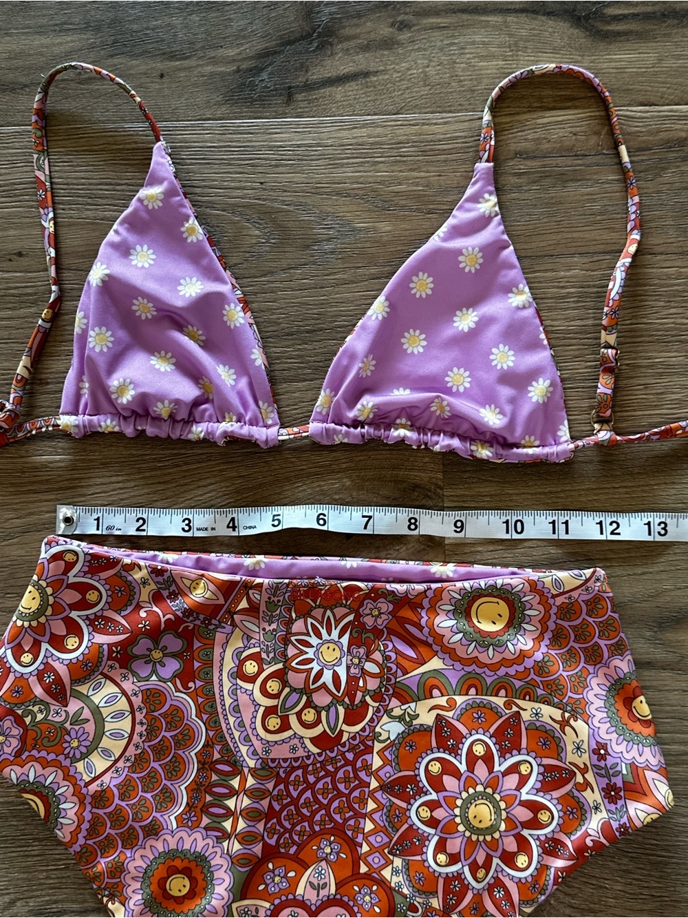Billabong Smile Floral Retro Print Bikini Swim Set New - Picture 4 of 9